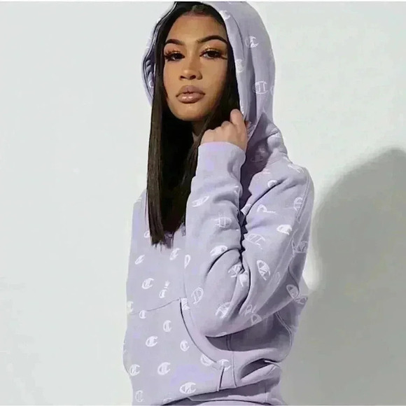 Limited Edition Lilac All Over Print Champion Sweatshirt- Size Small - Picture 3 of 9